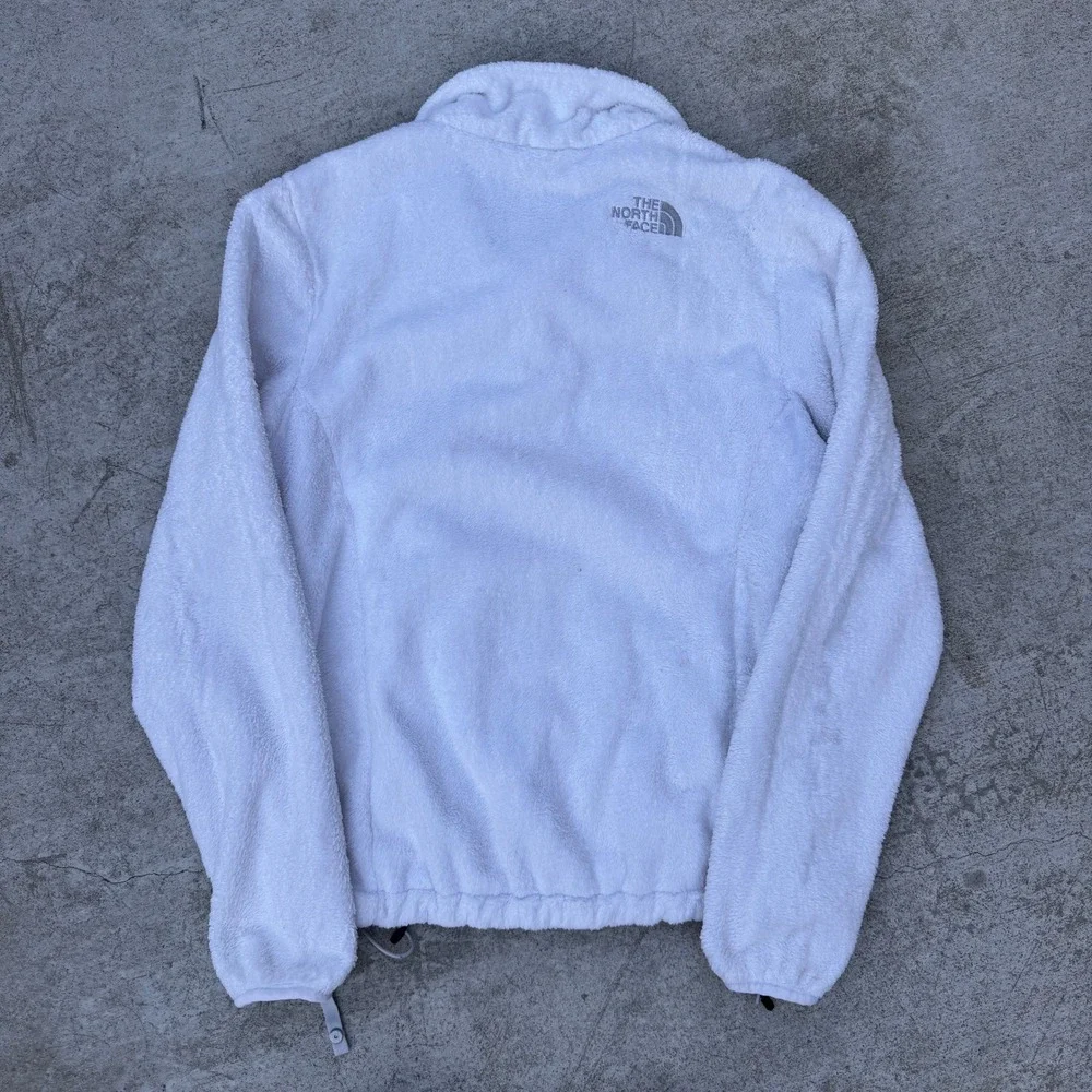 The North Face Osito Full Zip Fleece Jacket White Mens XS Mock Neck Soft Fuzzy